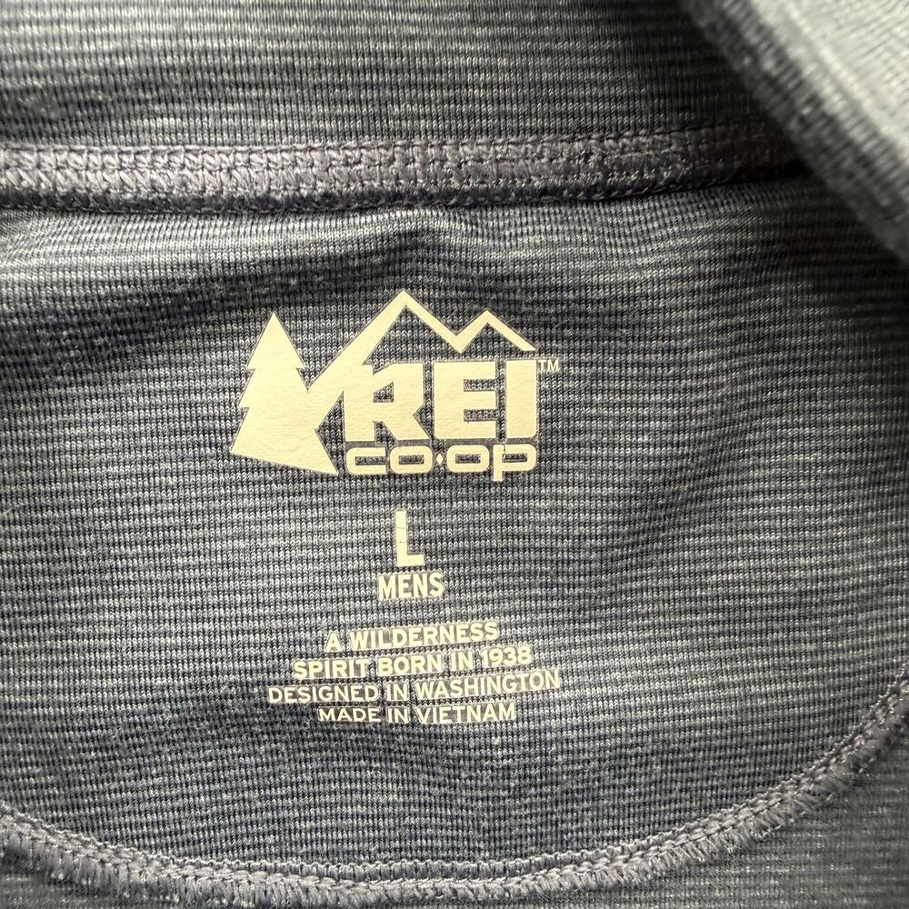 REI Co-op Pullover Mens Large Blue Quarter Zip Lightweight Hiking Performance - Picture 3 of 9